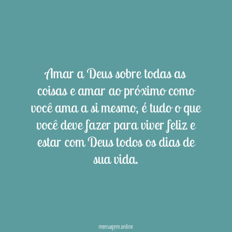 Amar a Deus sobre todas as coisas