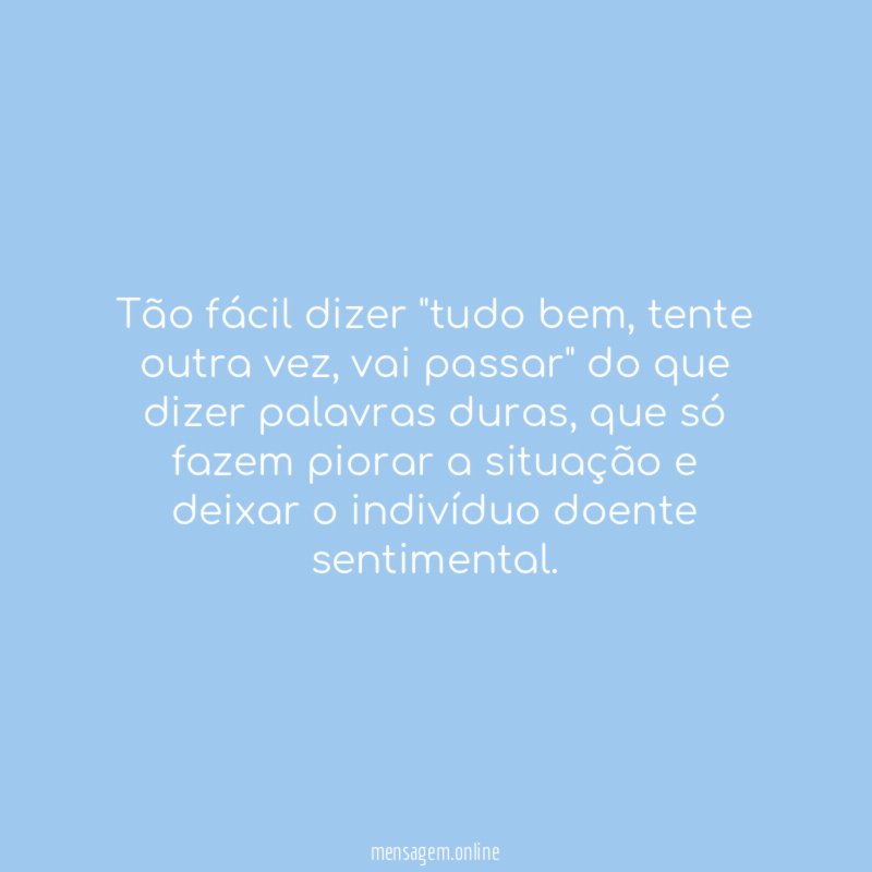Tão fácil dizer "tudo bem