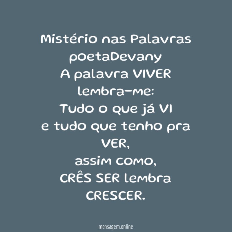 Mistério nas Palavras
poetaDevany