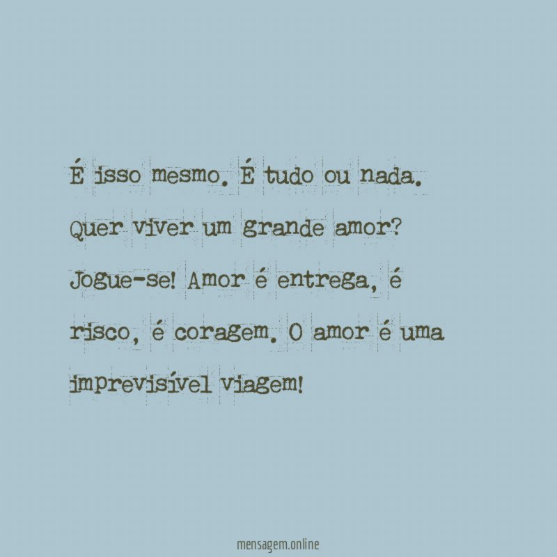 É isso mesmo