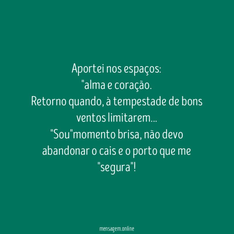 Aportei nos espaços