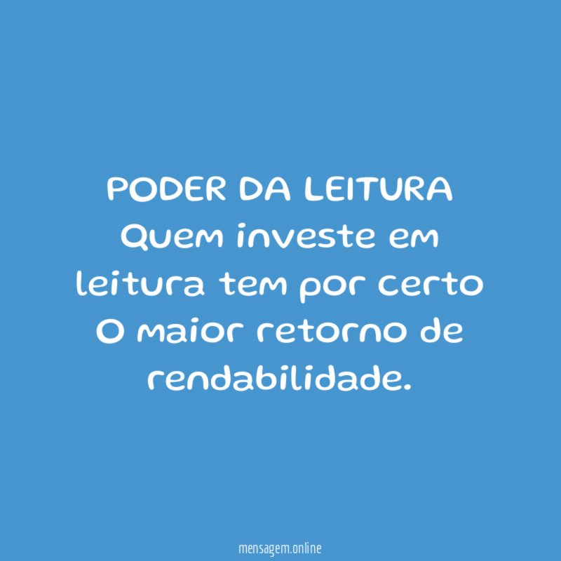 PODER DA LEITURA