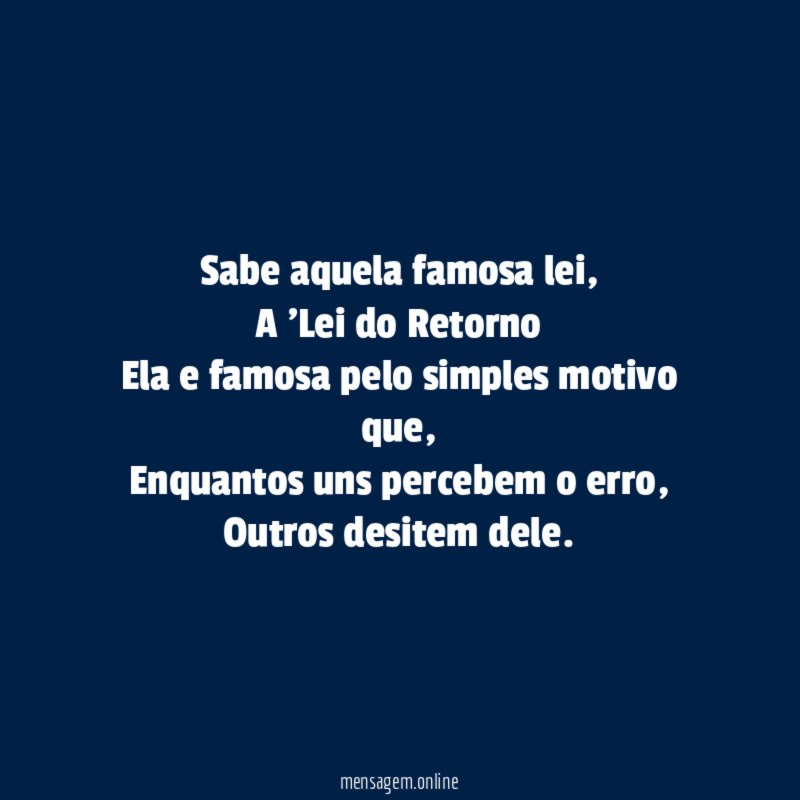 Sabe aquela famosa lei