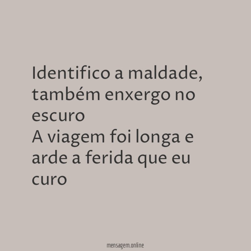 Identifico a maldade