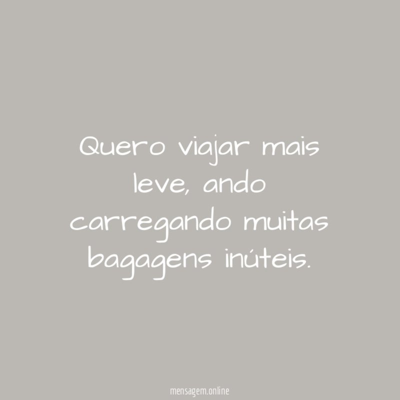 Quero viajar mais leve