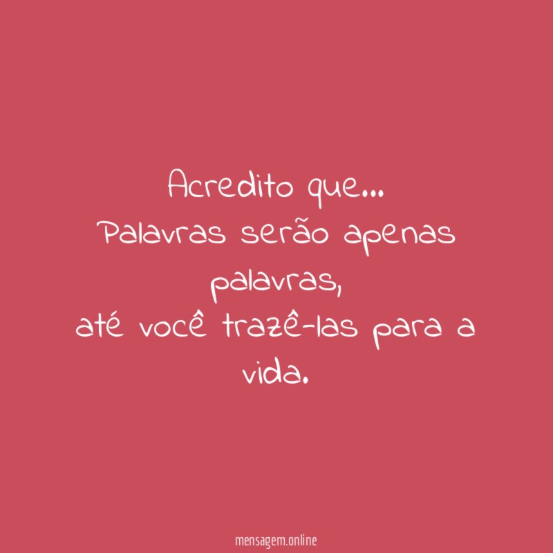 Acredito que