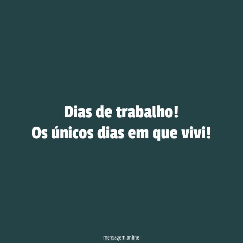 Dias de trabalho