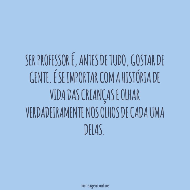 Ser professor é