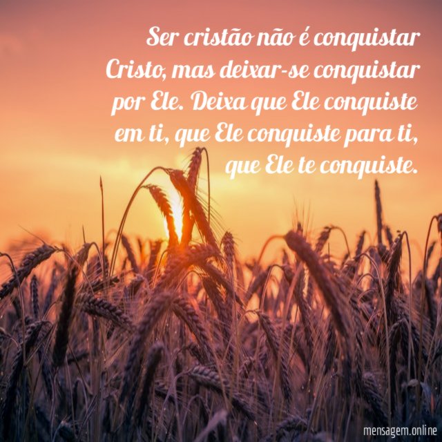 Ser cristão não é conquistar Cristo