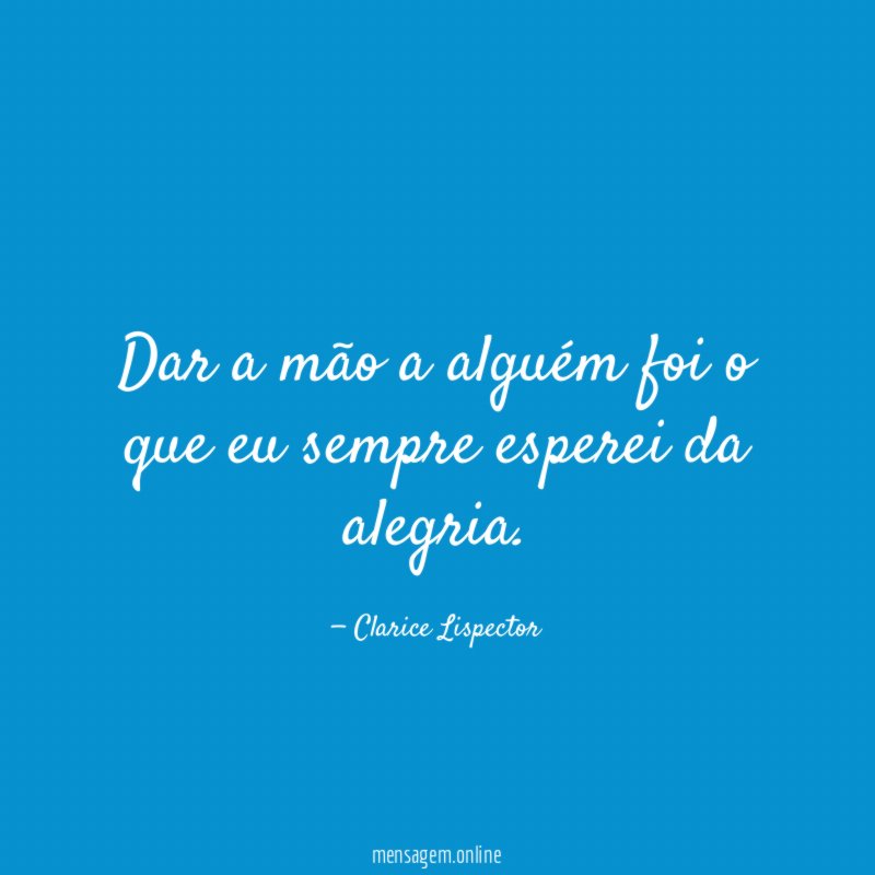 Dar a mão a alguém foi o que