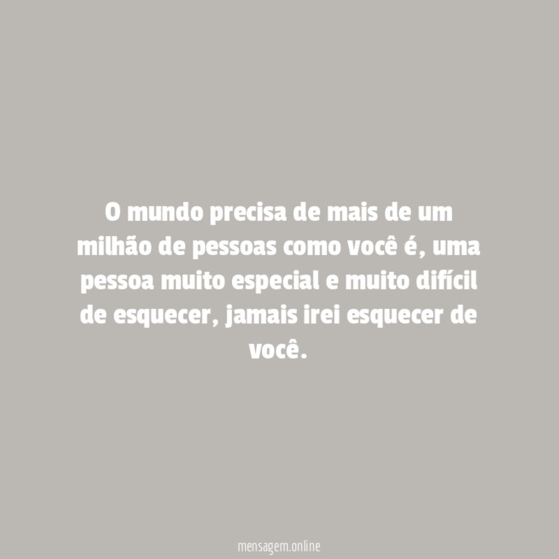 O mundo precisa de mais de um milhão