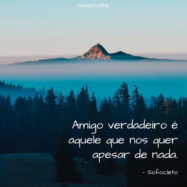 Amigo verdadeiro é aquele que nos quer apesar de nada