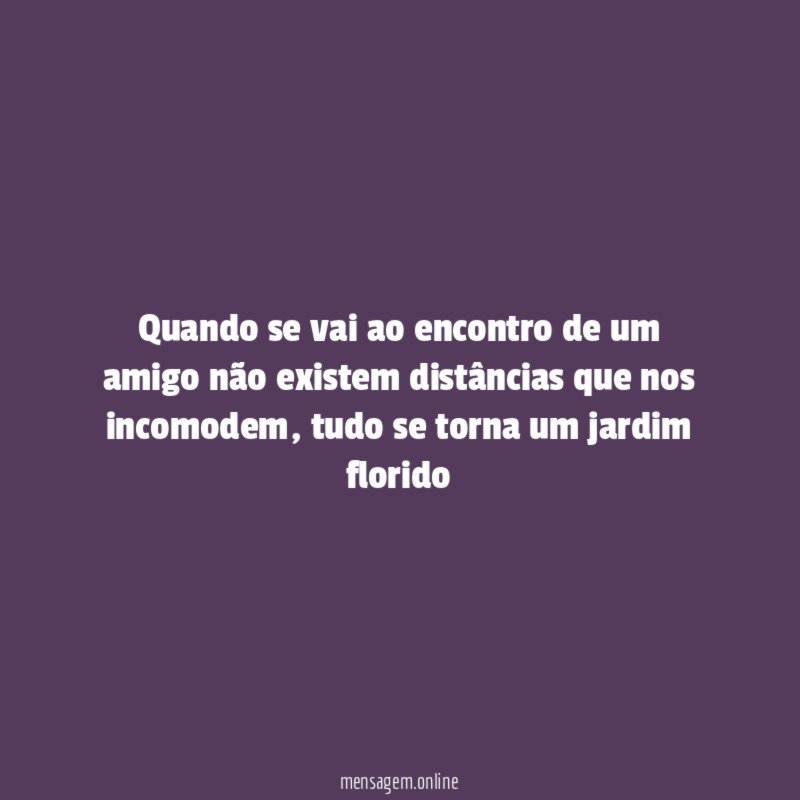 Quando se vai ao encontro de um amigo