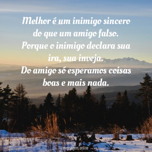 Melhor é um inimigo sincero
do que um amigo falso.