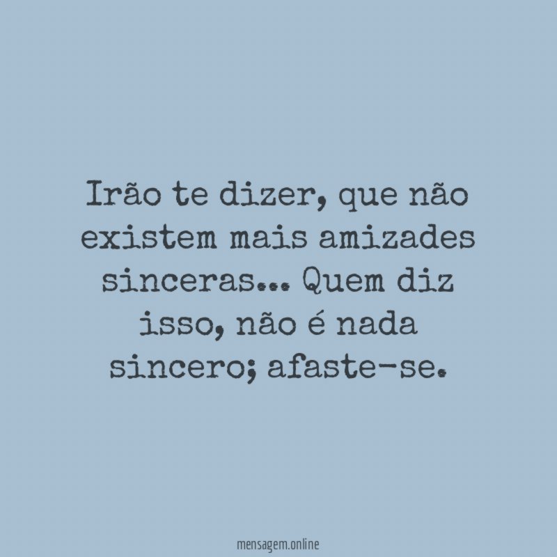 Irão te dizer