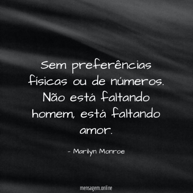 Sem preferências físicas ou de números