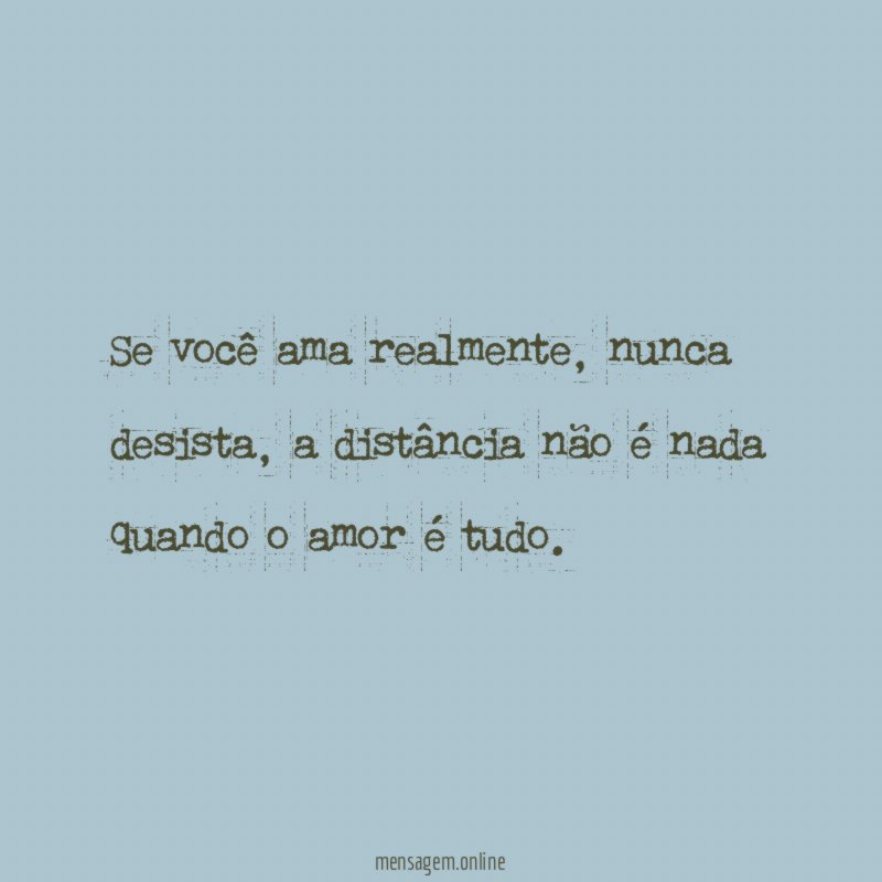 Se você ama realmente