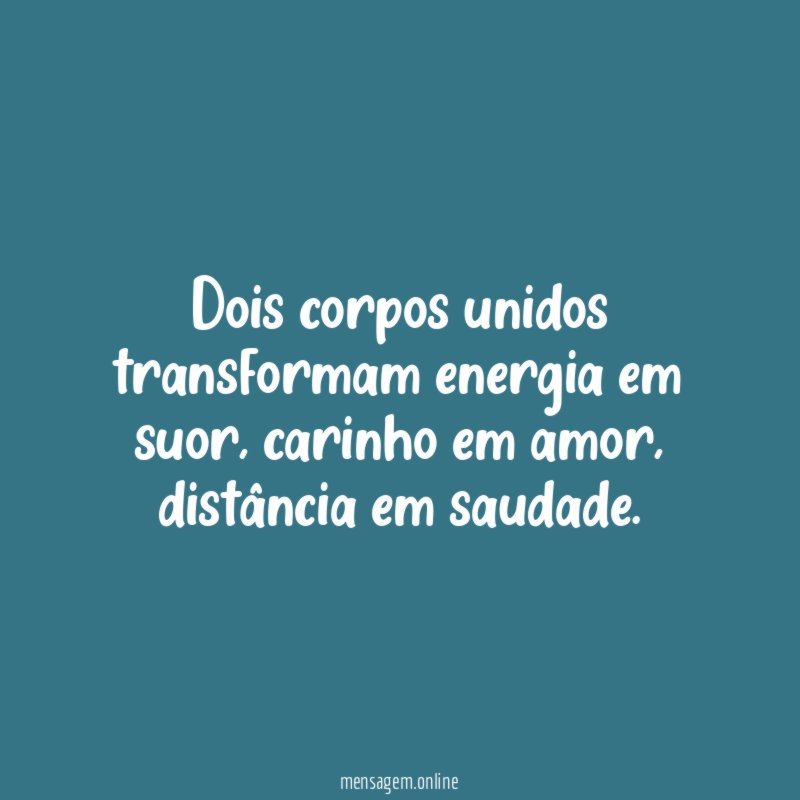 Dois corpos unidos transformam energia em suor