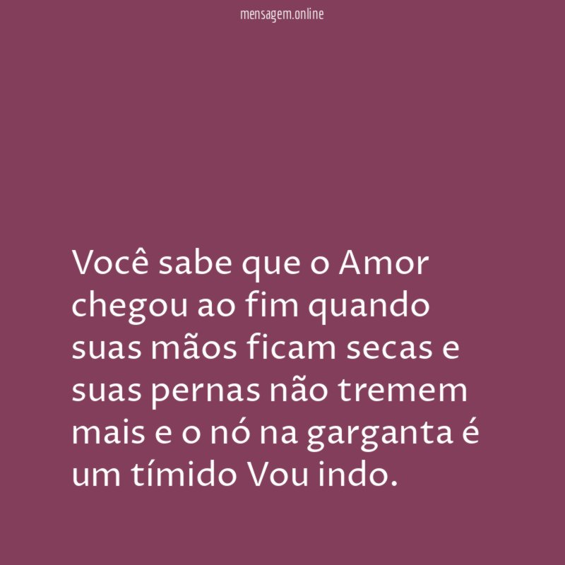 Você sabe que o Amor chegou ao