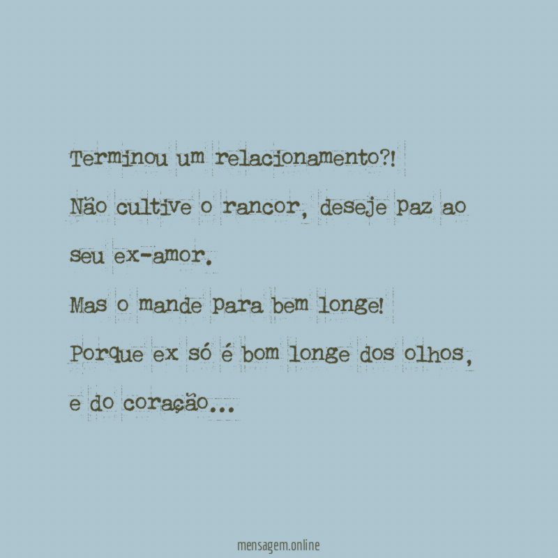 Terminou um relacionamento