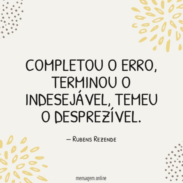 Completou o erro