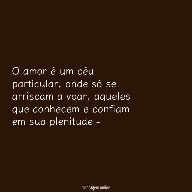 O amor é um céu particular