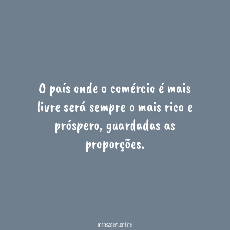 O país onde o comércio é mais livre