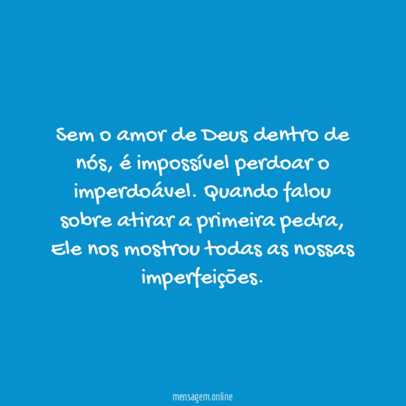 Sem o amor de Deus dentro de nós