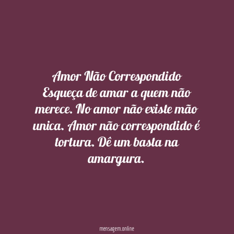 Amor Não Correspondido