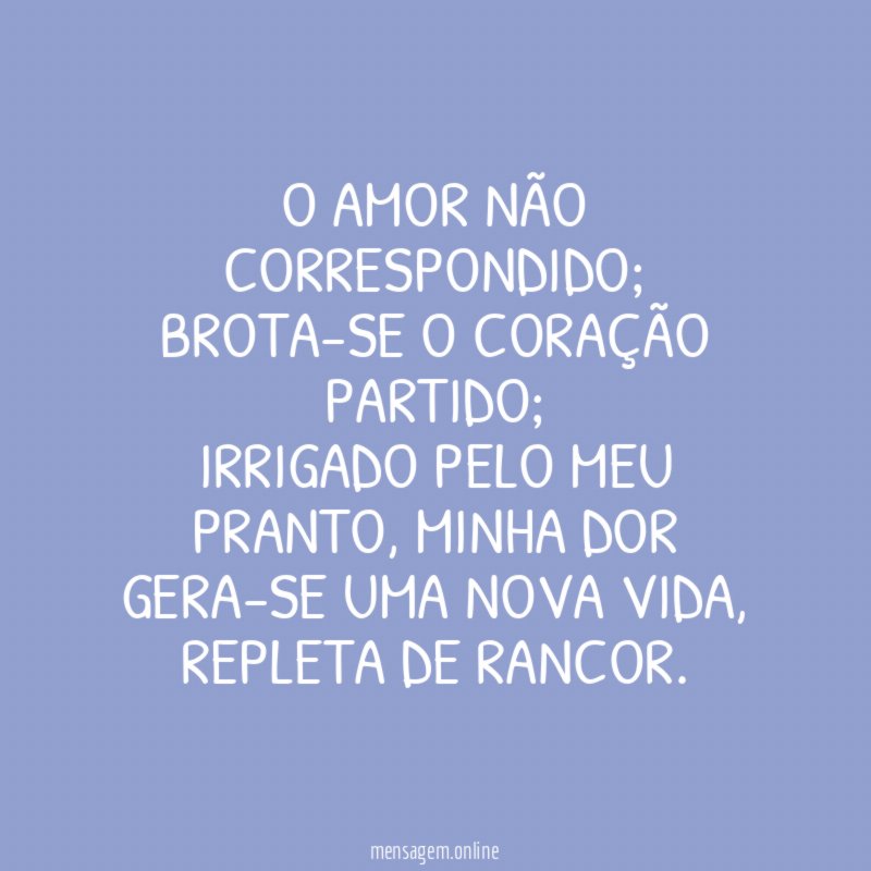 O amor não correspondido
