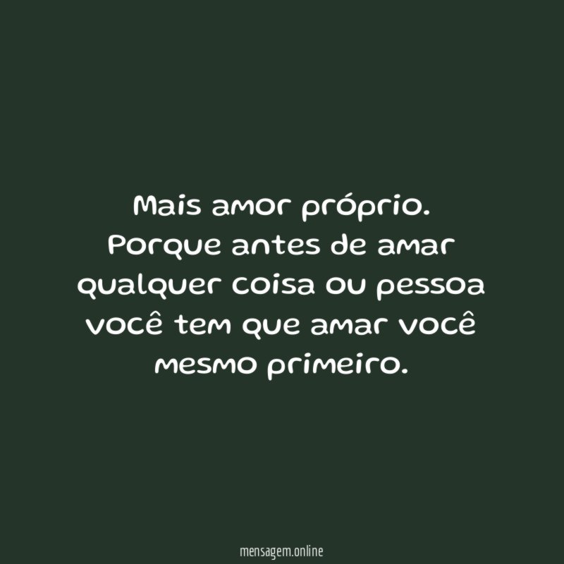Mais amor próprio