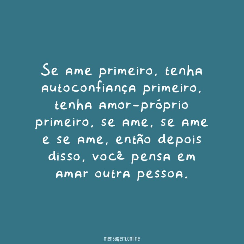 Se ame primeiro