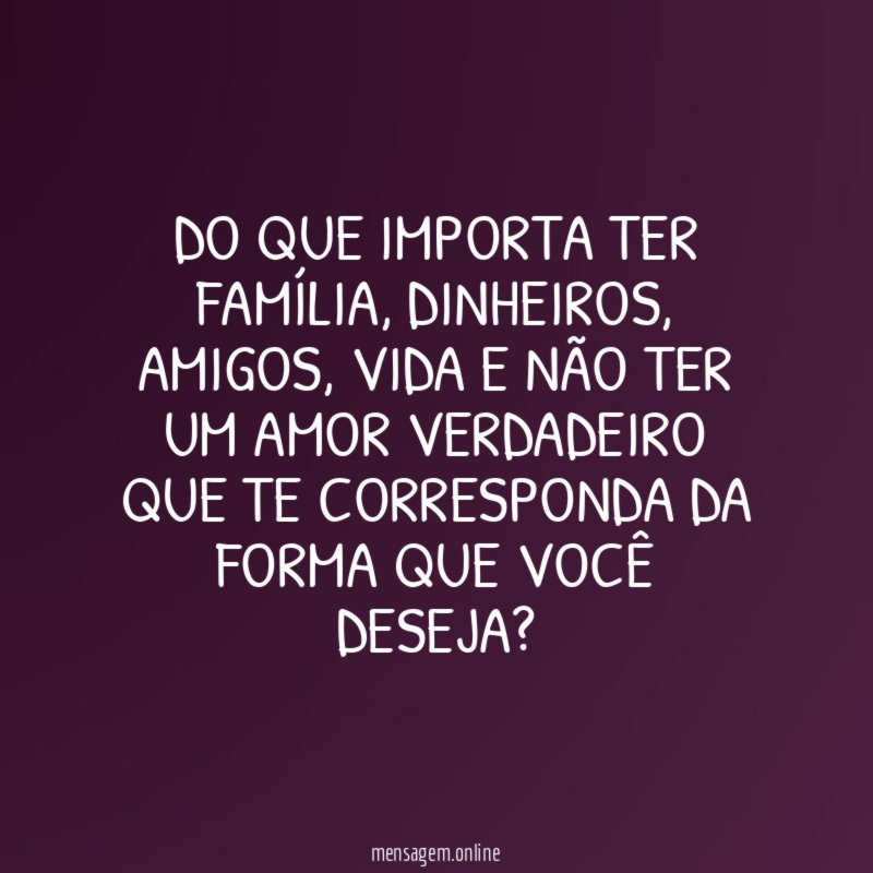 Do que importa ter família