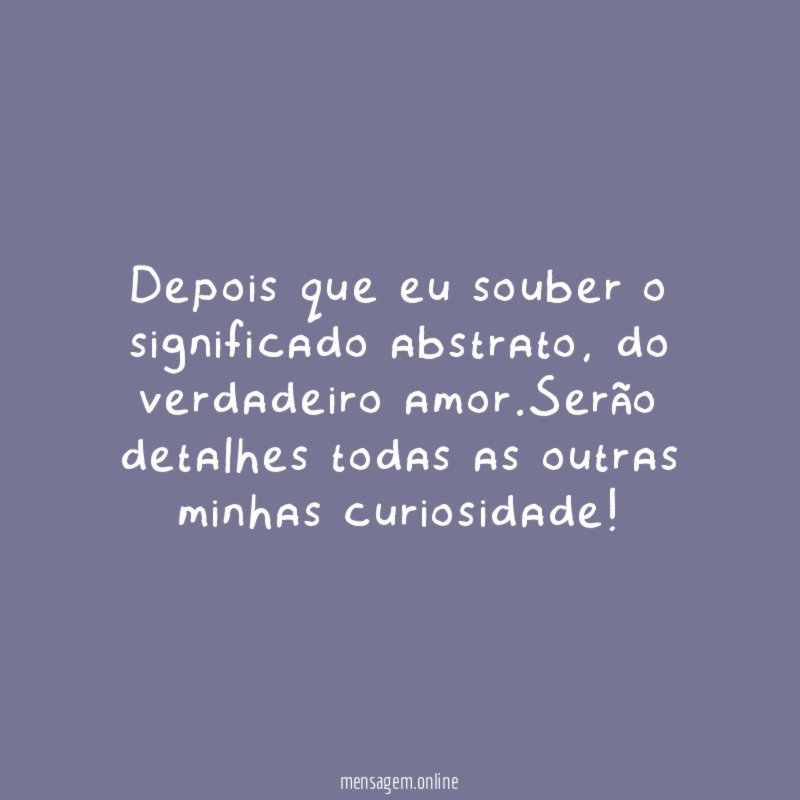 Depois que eu souber o significado abstrato