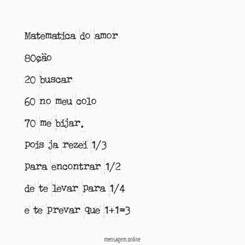 Matematica do amor