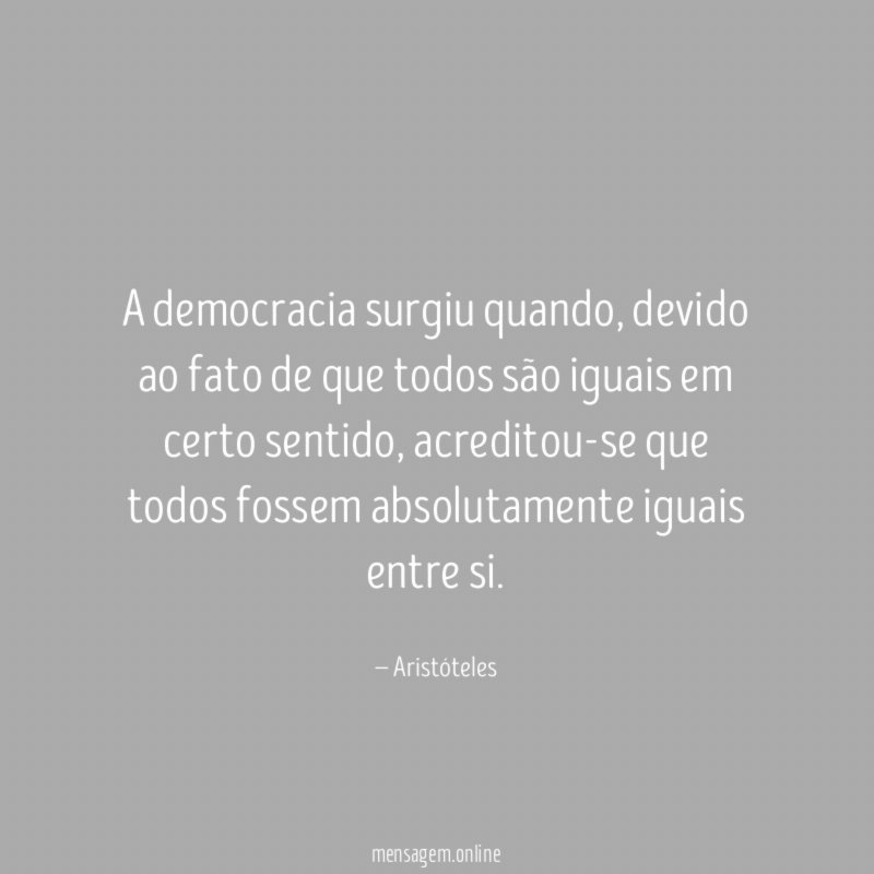 A democracia surgiu quando