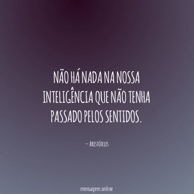 Não há nada na nossa inteligência que não