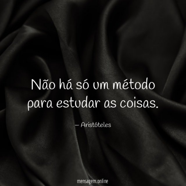 Não há só um método para estudar as coisas