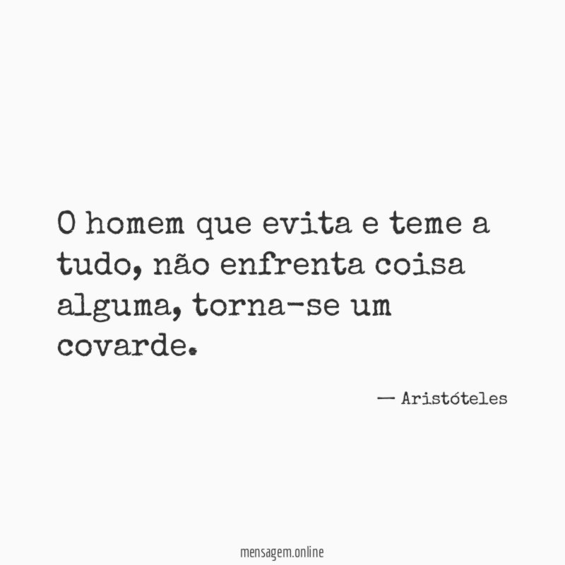 O homem que evita e teme a tudo