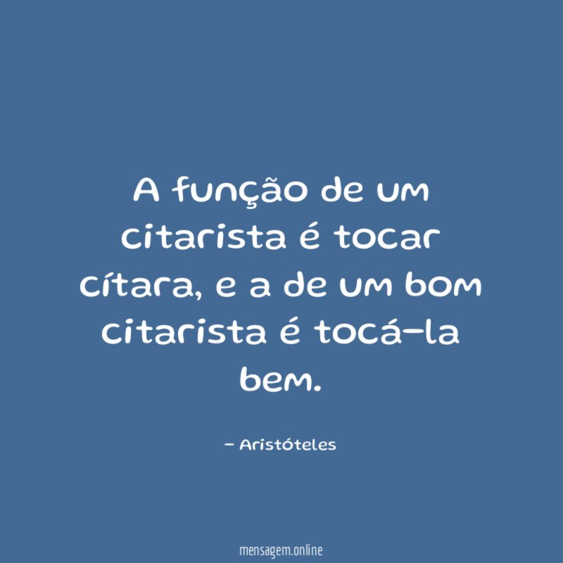 A função de um citarista é tocar cítara