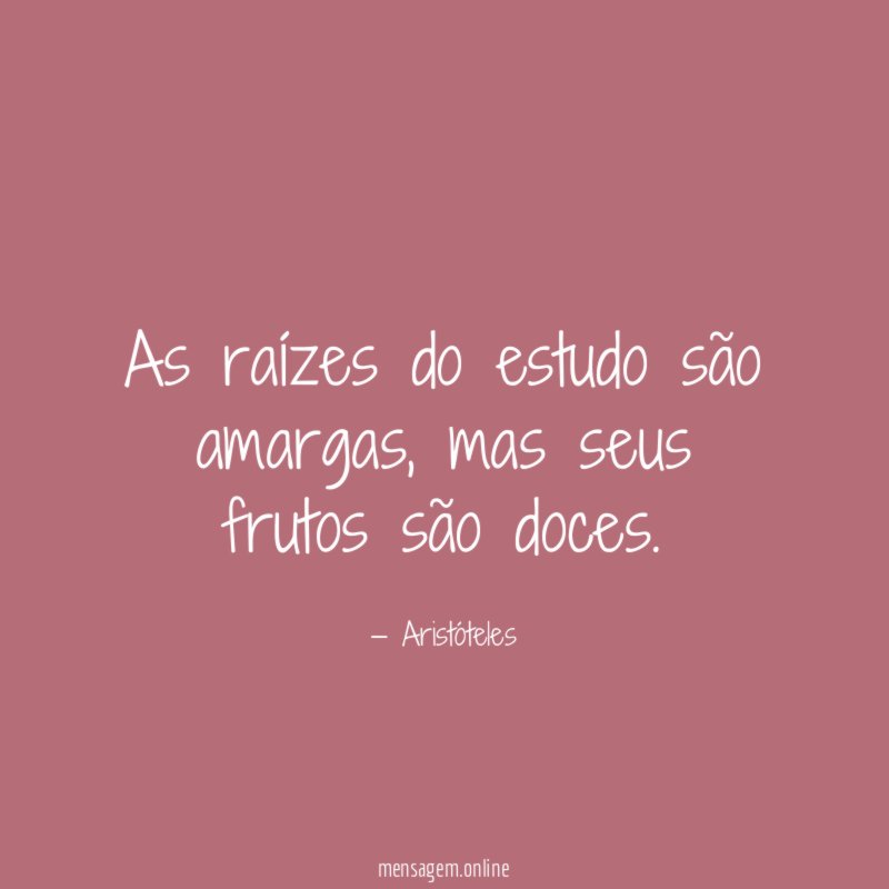 As raízes do estudo são amargas
