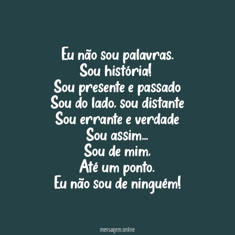 Eu não sou palavras