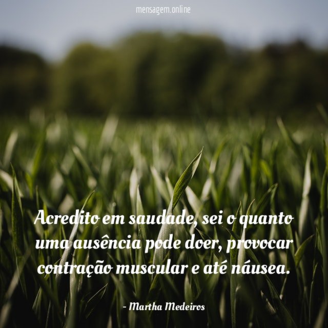 Acredito em saudade