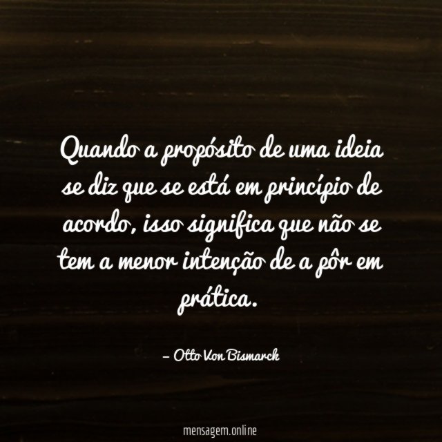 Quando a propósito de uma ideia se diz