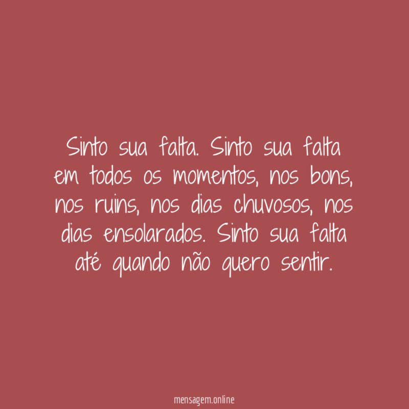 Sinto sua falta