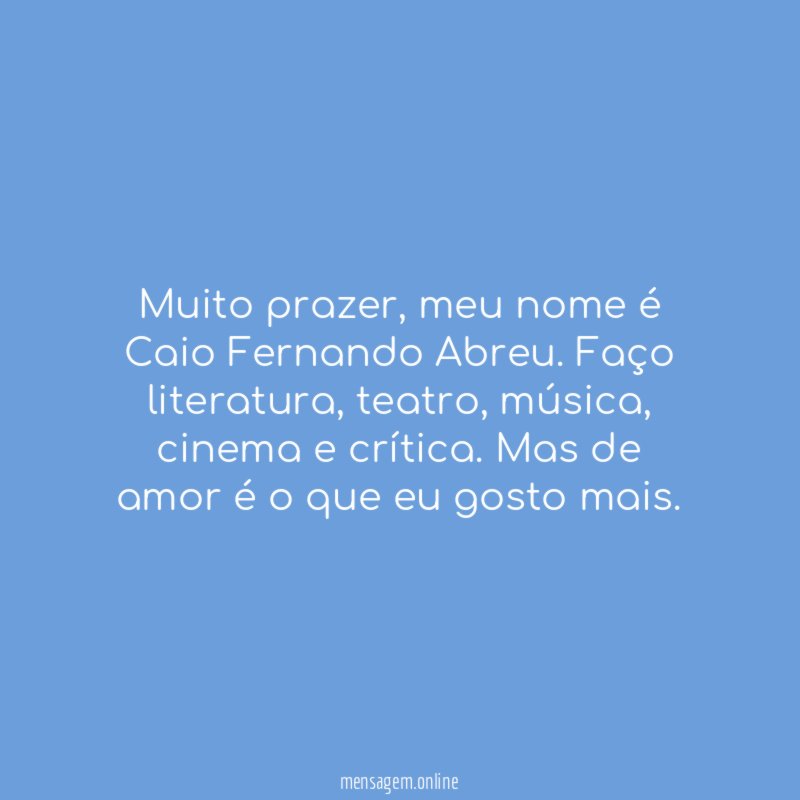 Muito prazer