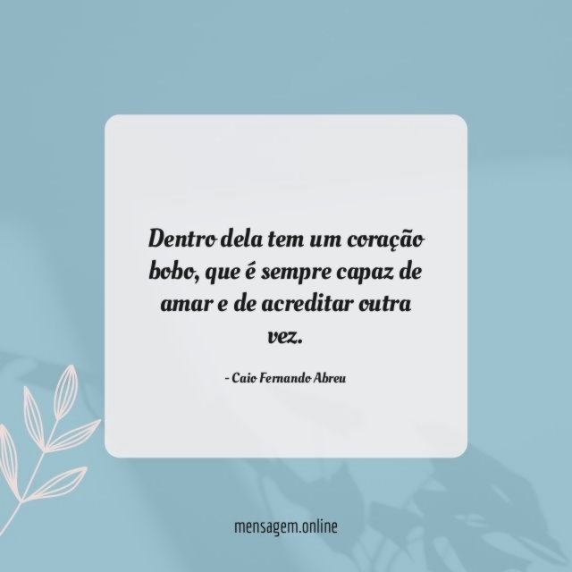 Dentro dela tem um coração bobo