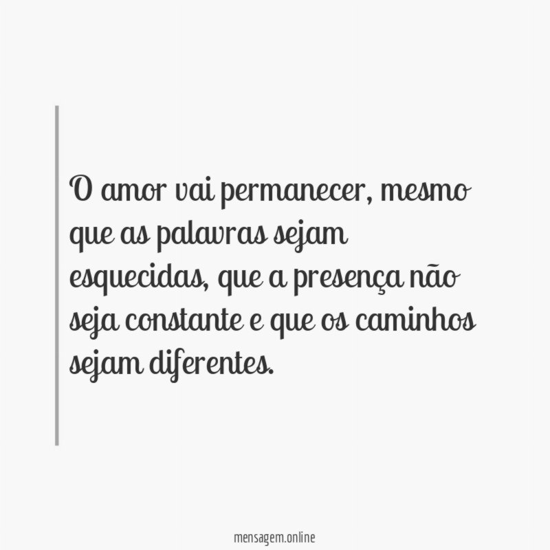 O amor vai permanecer