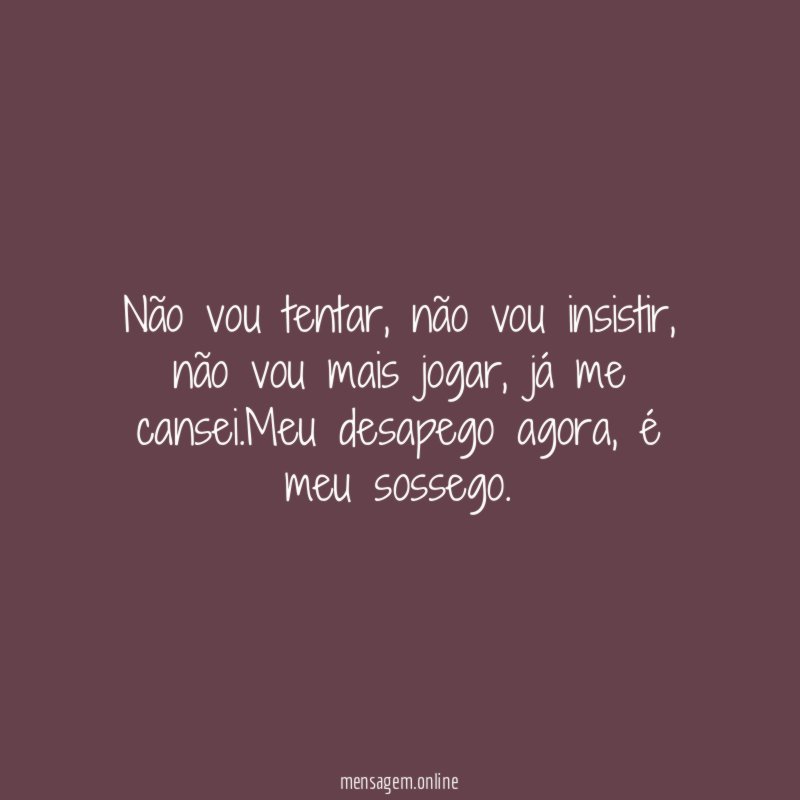 Não vou tentar