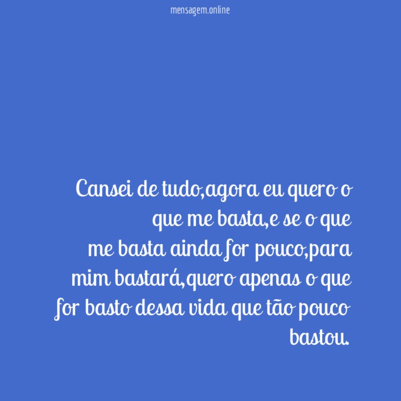 Cansei de tudo